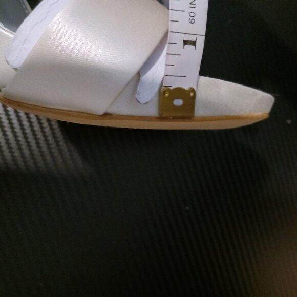 NEW Nine West Utell Satin Embellished Ankle Strap Ivory Stiletto Heels Size 9.5 - Picture 13 of 15